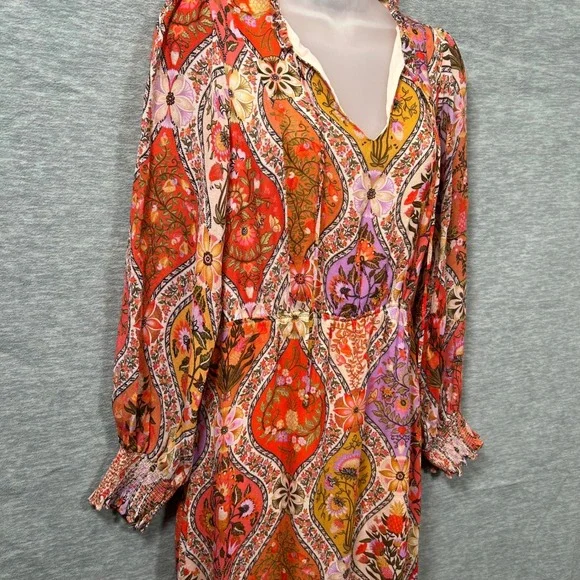Farm Rio Anthropologie Maxi Dress Womens‎ S Floral Boho Cottagecore Ruffle Flowy - Picture 6 of 12